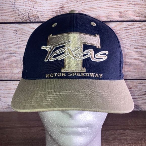 Mens Vintage Texas Motor Speedway SnapBack Blue & Tan - Picture 1 of 9